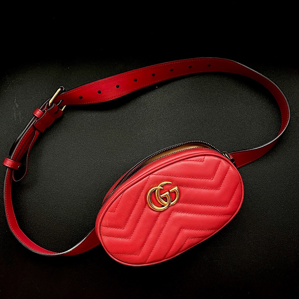 Authentic*** Gucci GG Marmont Matelassé Belt Bag